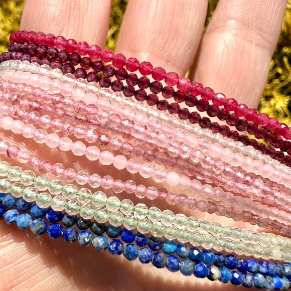 Faceted Natural Crystal Beaded Anklets - Picture 5 of 6